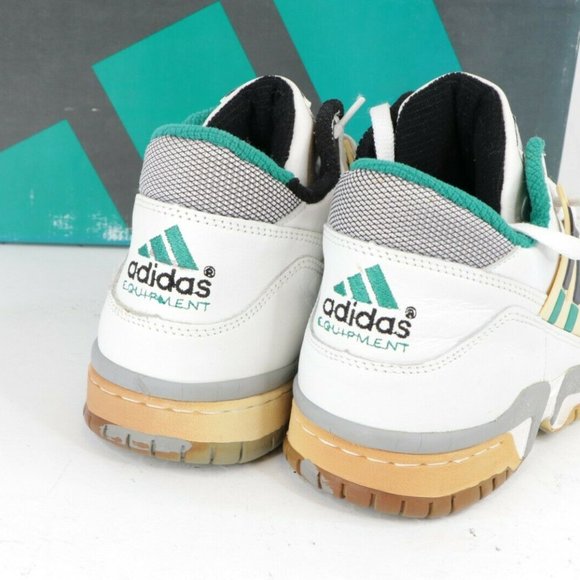NOS Vintage 90s Adidas EQT Basketball Mid Sneakers Shoes White Green - Picture 5 of 11